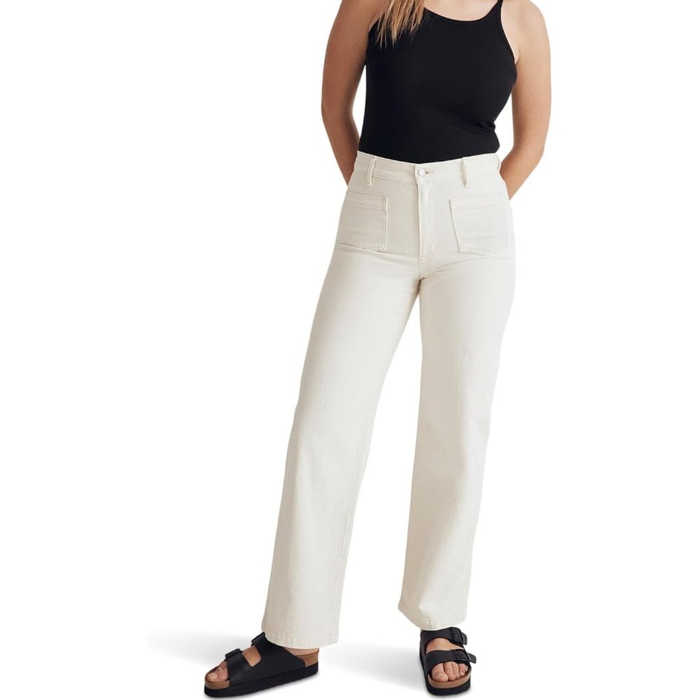 Madewell Women's Size 27 P Ecru Wide Patch Jeans New Wide